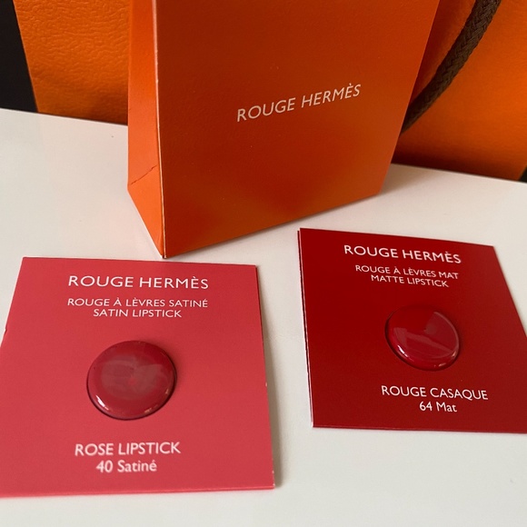 HERMES ROUGE HERMES ROUGE CASAQUE RED LIPSTICK 40 SATINE 64 MATTE SAMPLES - Picture 5 of 7
